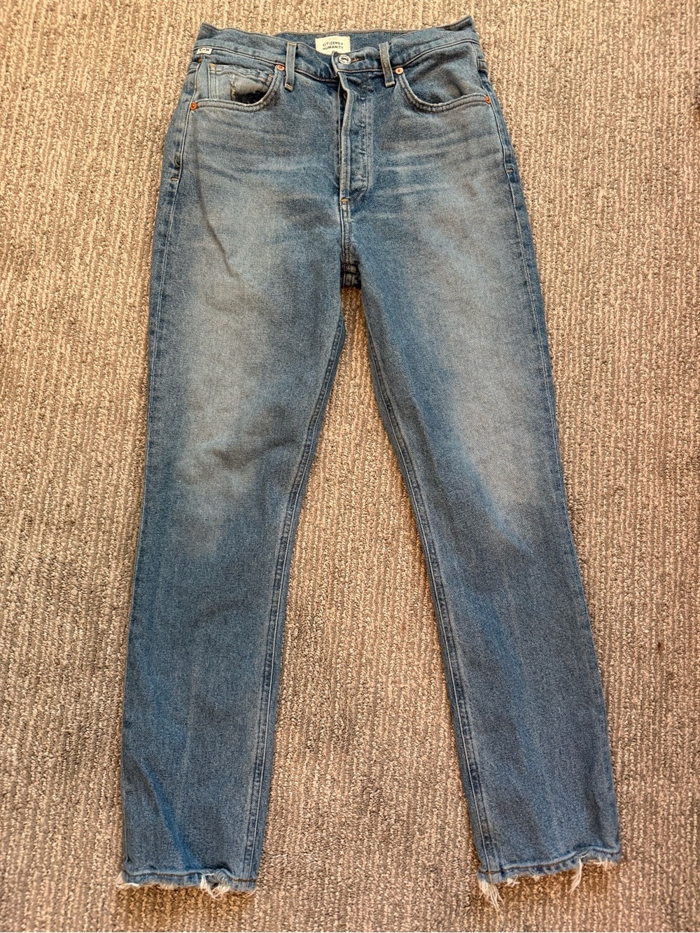 Citizens of Humanity Jolene High Rise Straight Jeans Raw Hem 26